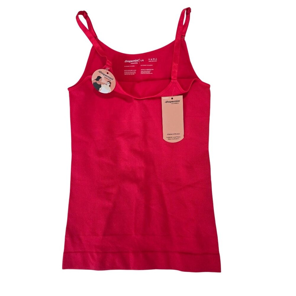 Shapermint Essentials Red Shaping Tank Top L/XL Adjustable Straps Stretchy Soft